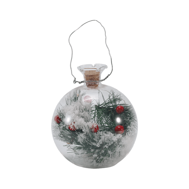 축제용 유리 클로슈 & 병 조명(눈사람 장면 / 소나무 베리 / 크리스마스 트리 스타일)