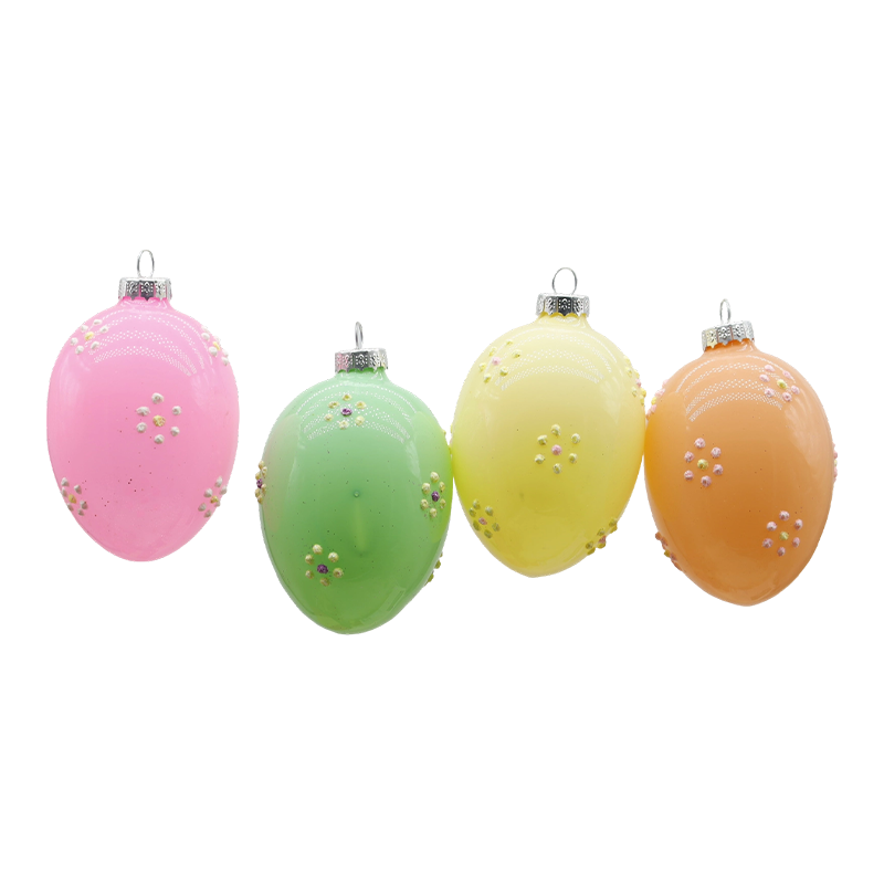 6*8cm 부활절 유리 달걀 장식 세트