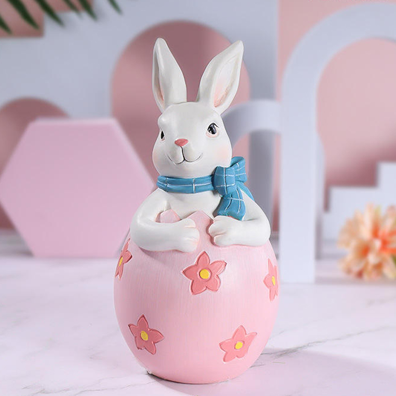 8*16cm 수지 부활절 토끼 입상 장식 세트