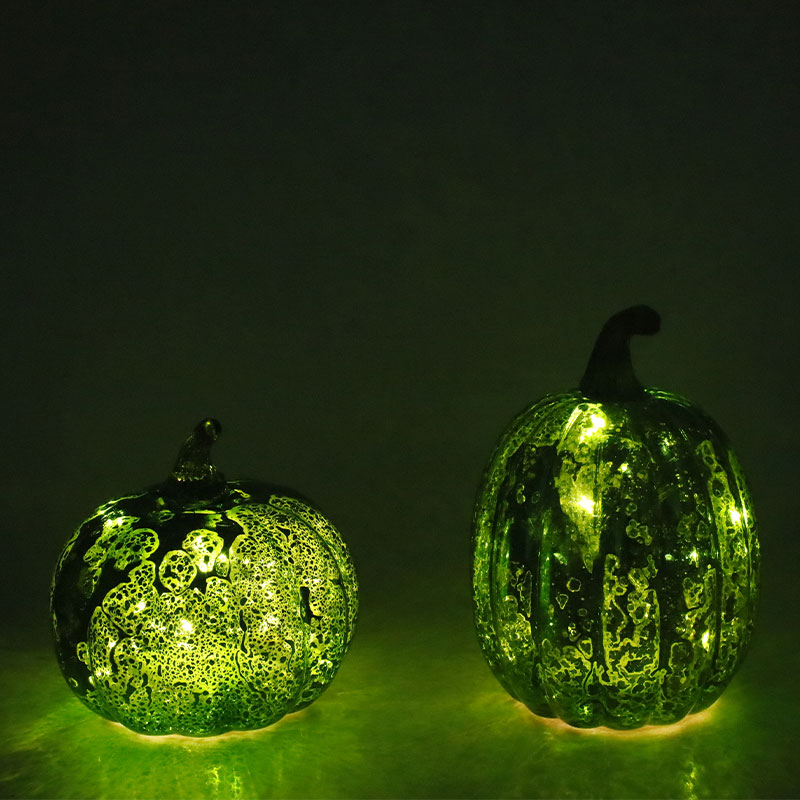 12*15cm 할로윈 LED 유리 호박 램프 탁상 장식품