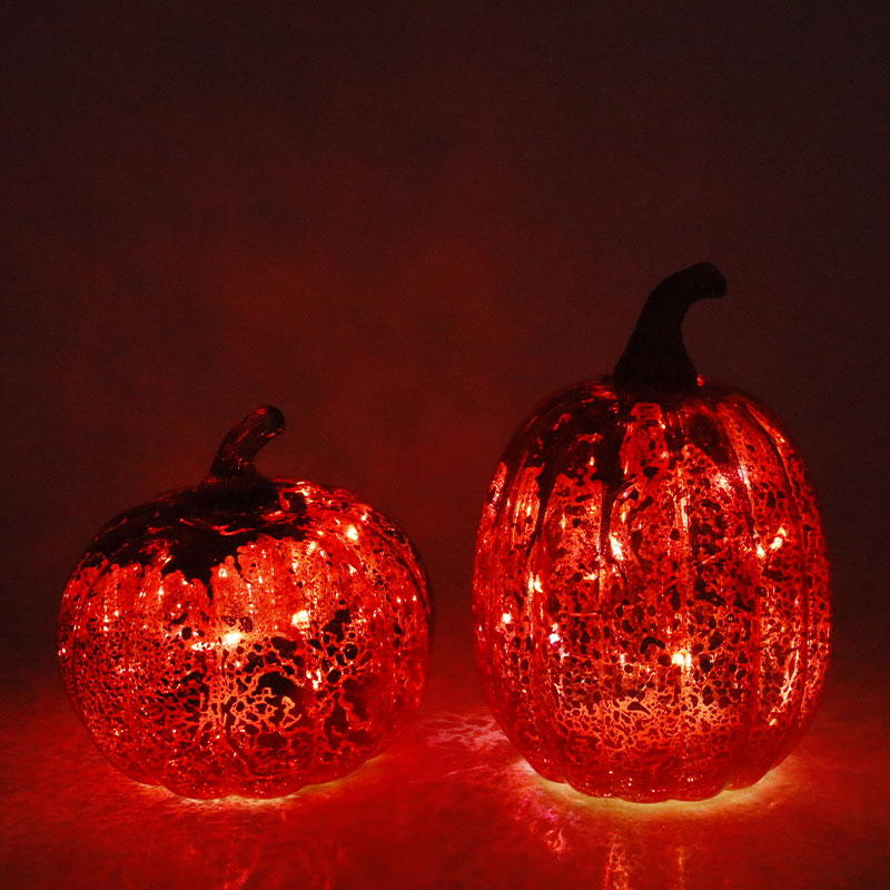 12*15cm 할로윈 LED 유리 호박 램프 탁상 장식품