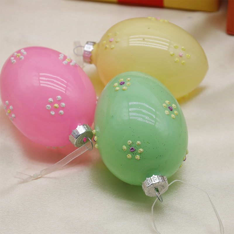 6*8cm 부활절 유리 달걀 장식 세트
