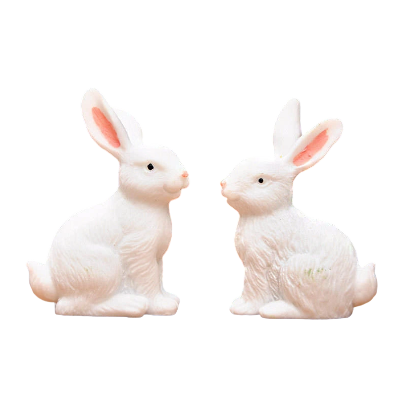 8cm 수지 부활절 토끼 입상 장식 세트