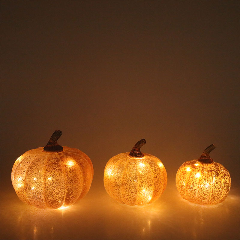10*11.5cm &12*15cm 할로윈 LED 유리 호박 램프 탁상 장식품