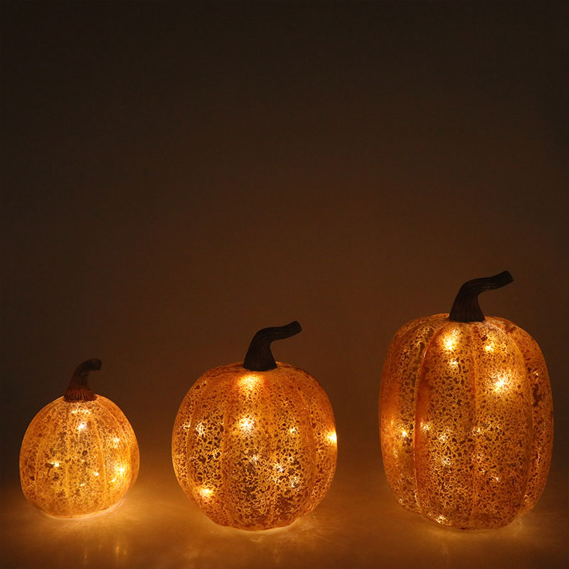 10*11.5cm &12*15cm 할로윈 LED 유리 호박 램프 탁상 장식품